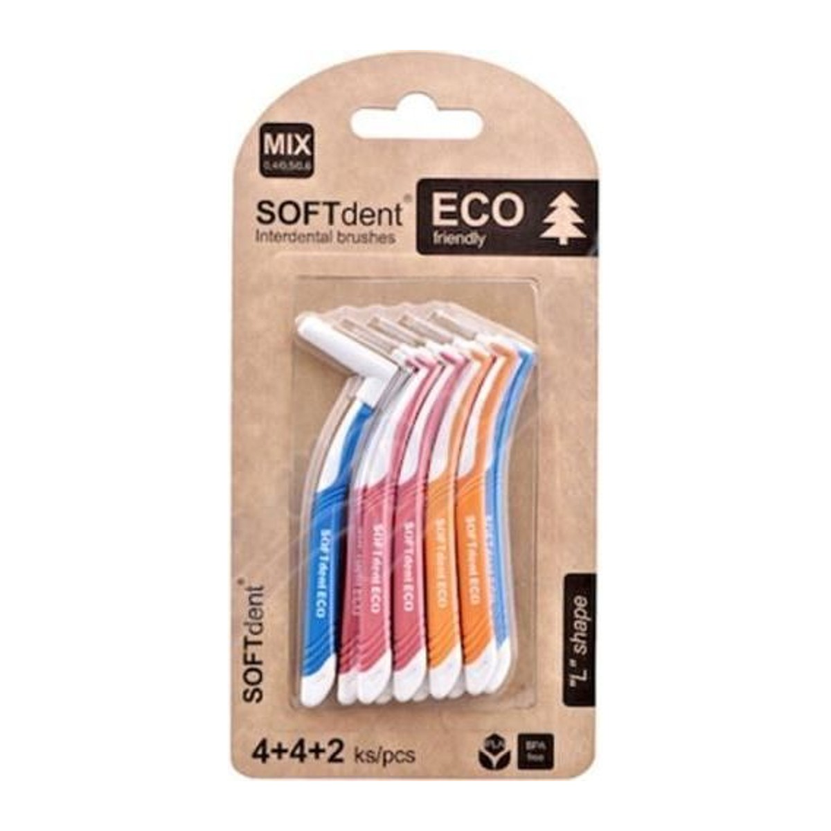 Soft Dent Eco mezizubní kartáček 10ks mix