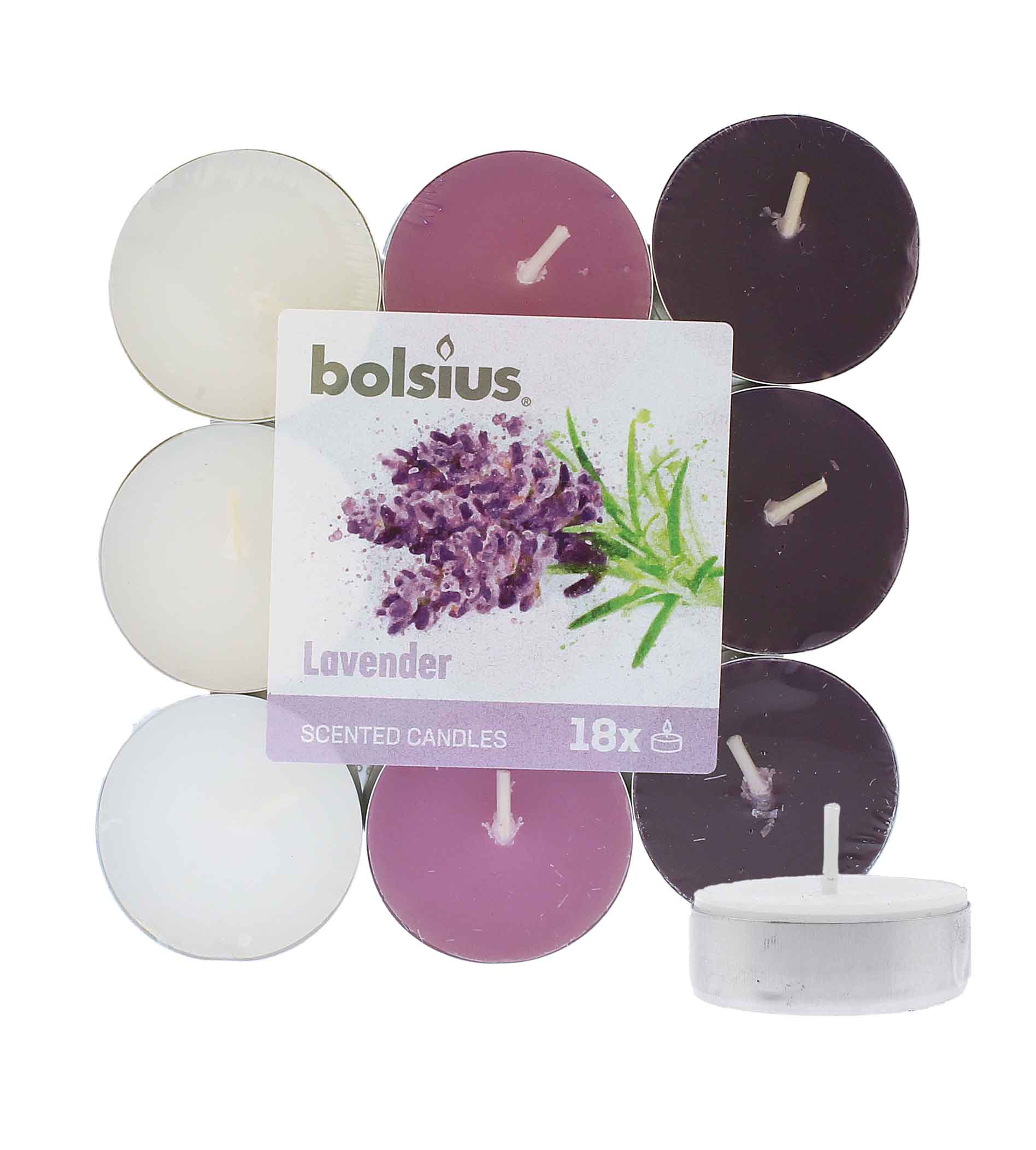 Bolsius Scented Tealights Lavender 4h Tealight Candle 18pcs