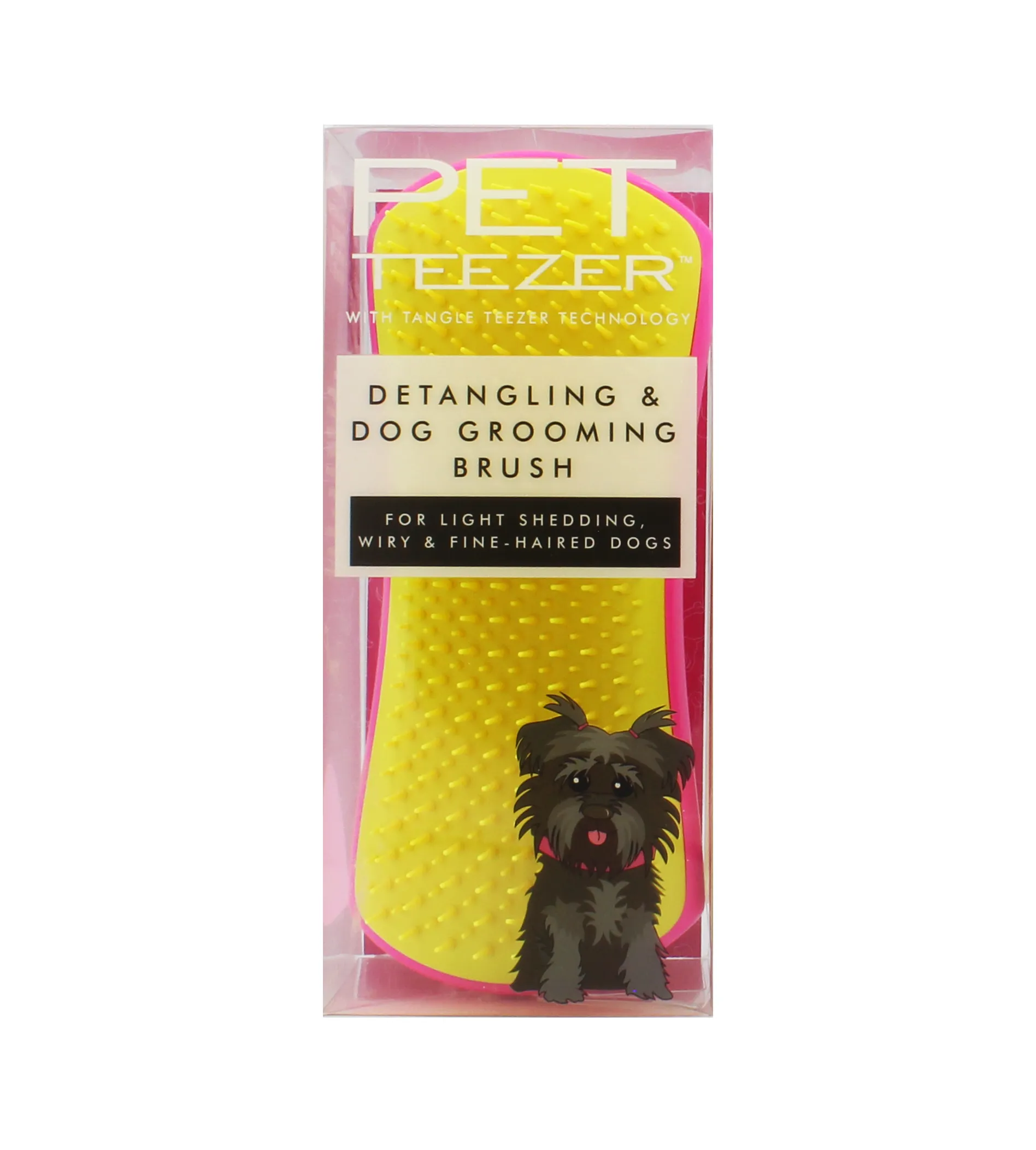 Tangle Teezer Pet Teezer Detangling & Dog Grooming Brush Pink & Yellow