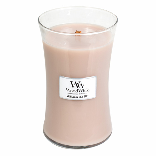 WoodWick Vnilla & Sea Salt scented candle with wooden wick 609,5 g