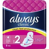 Always Classic vložky 9ks Maxi