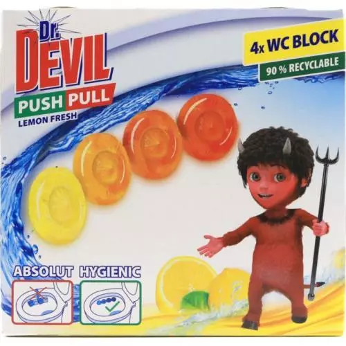 Dr. Devil Push Pull WC block 4x20g Lemon Fresh