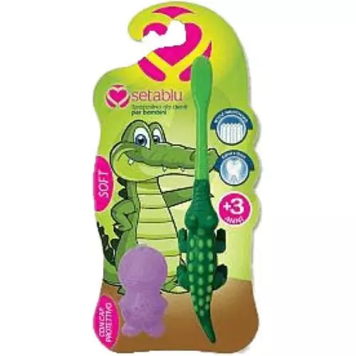 Spazzolino dětský kartáček 1ks Krokodýl s krytkou soft