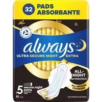 Always vložky ultra extra secure night 32ks