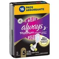 Always vložky ultra platinum extra secure night quatro (s5) 16ks